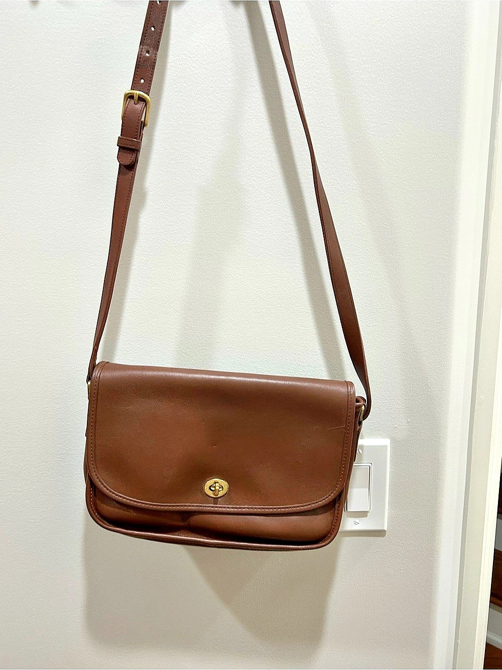 Coach Legacy 65th Anniversary Turnlock Shoulder Bag Brown Leather Cross